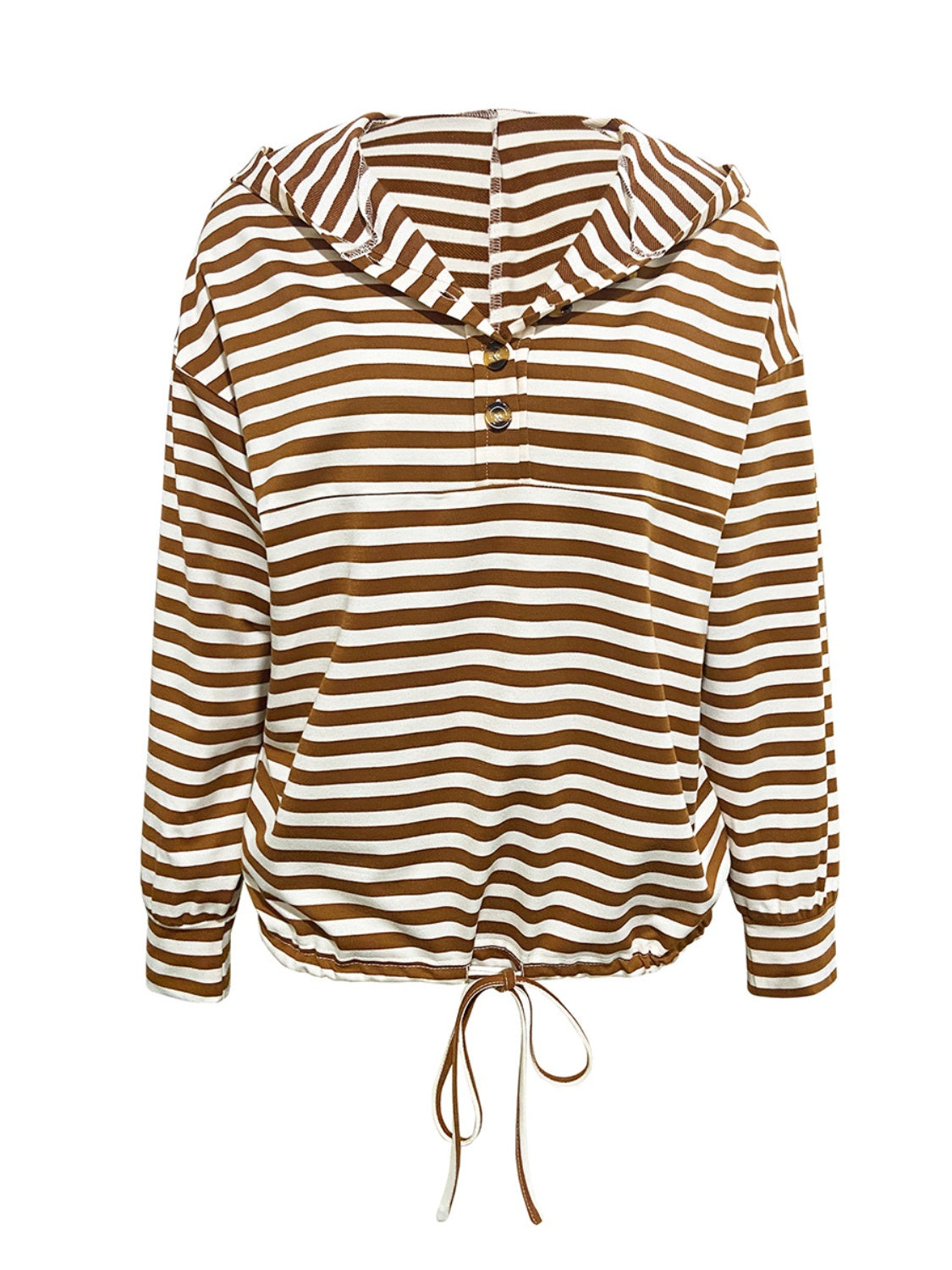 Drawstring Striped Hoodie