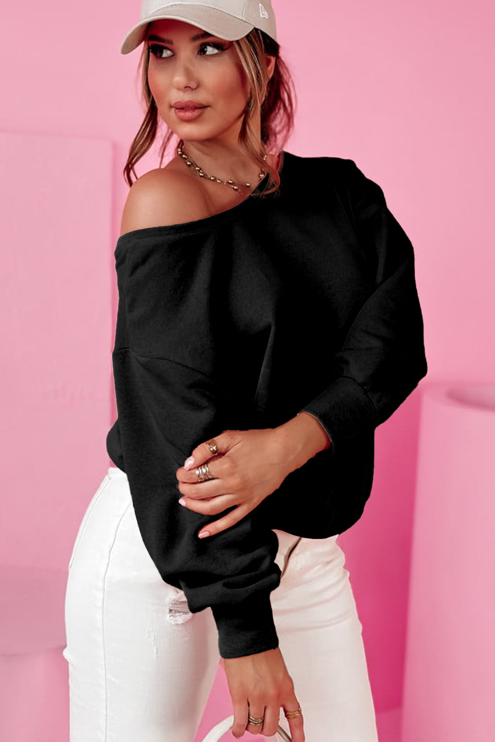 Bow Cutout Long Sleeve Sweatshirt