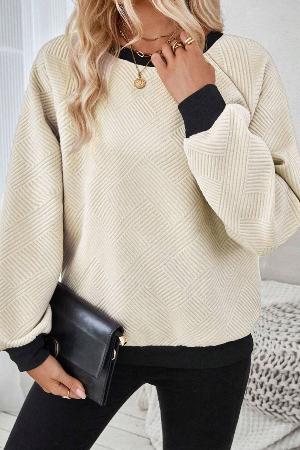 Texture Contrast Sweater