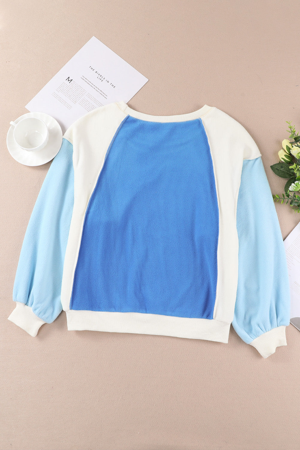 Dropped Shoulder Color Block Sweatshirt