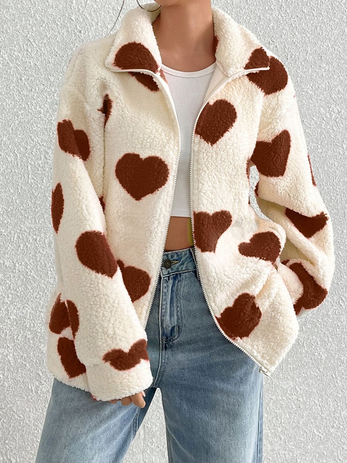 Heart Drop Shoulder Jacket