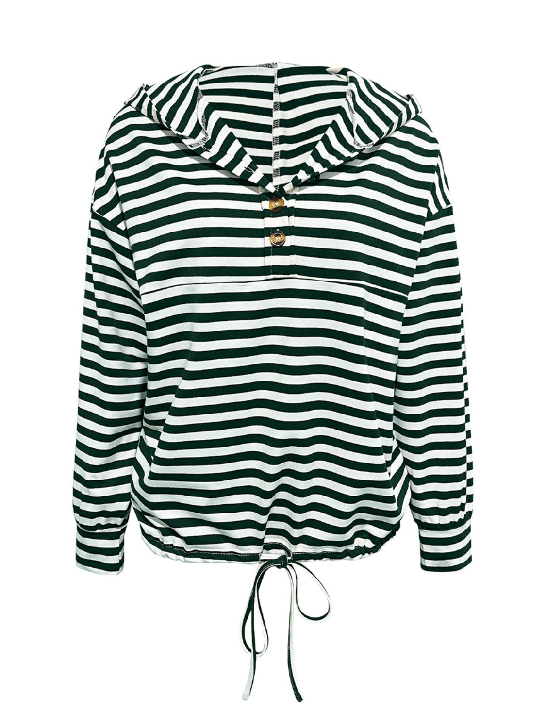 Drawstring Striped Hoodie