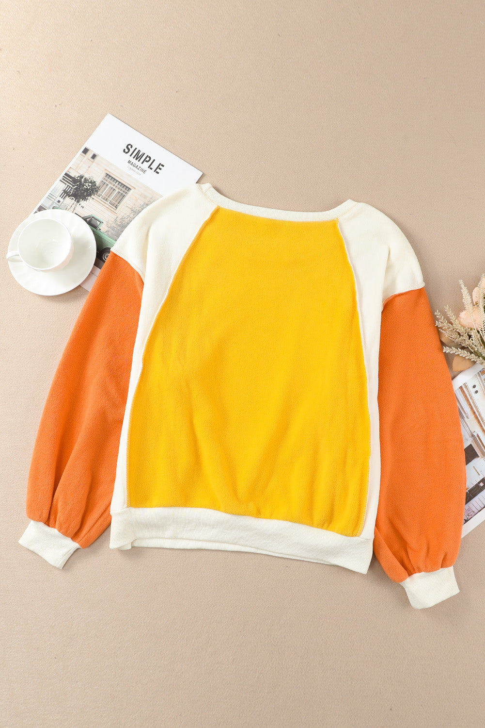 Dropped Shoulder Color Block Sweatshirt