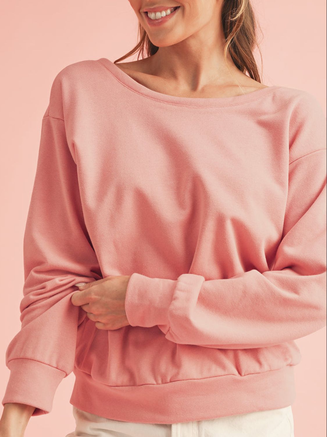 Bow Cutout Long Sleeve Sweatshirt