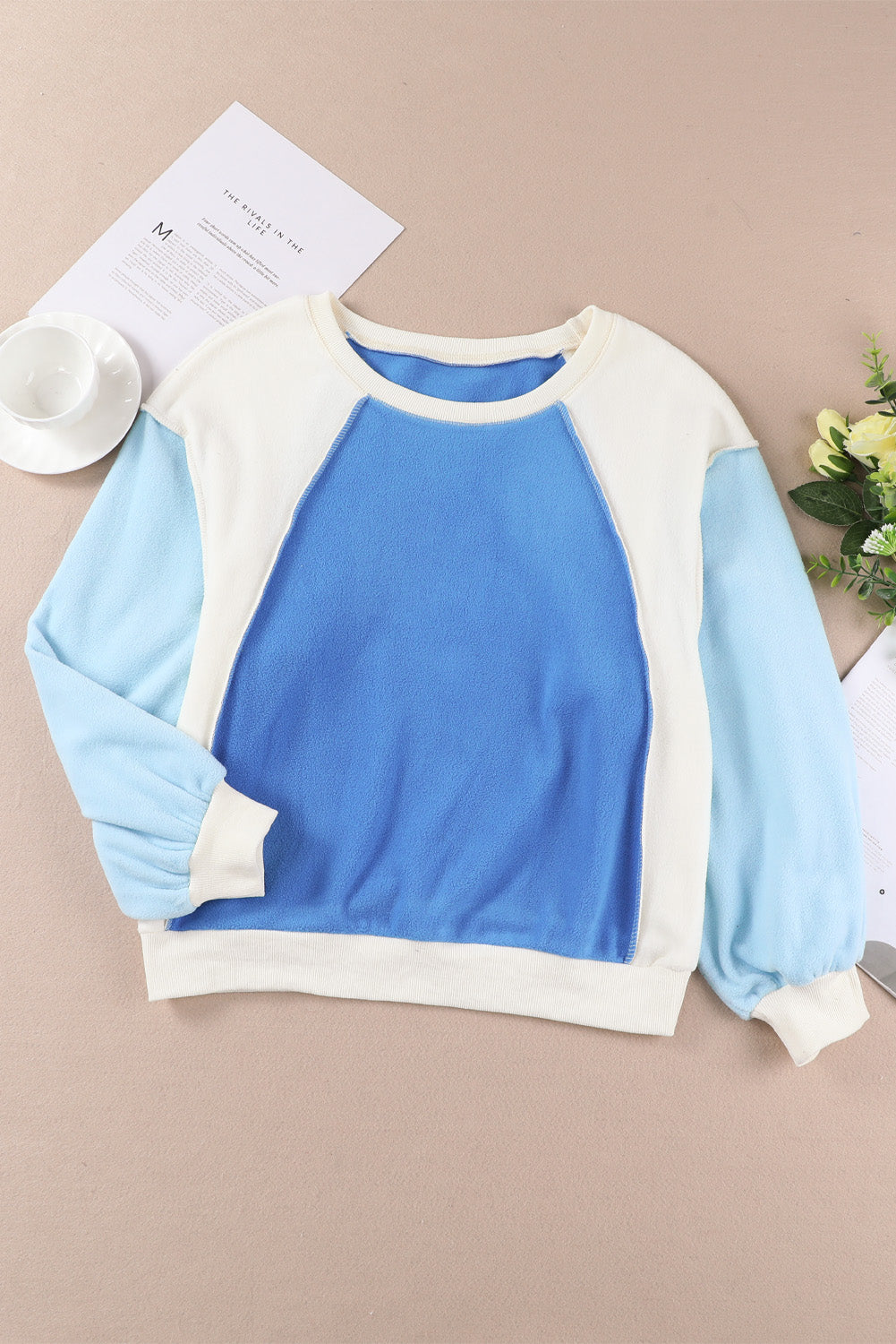 Dropped Shoulder Color Block Sweatshirt