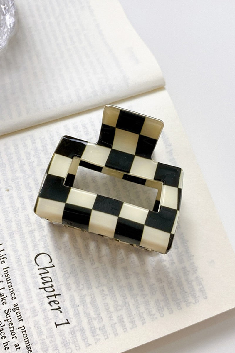 Checkered Mini Hair Clip