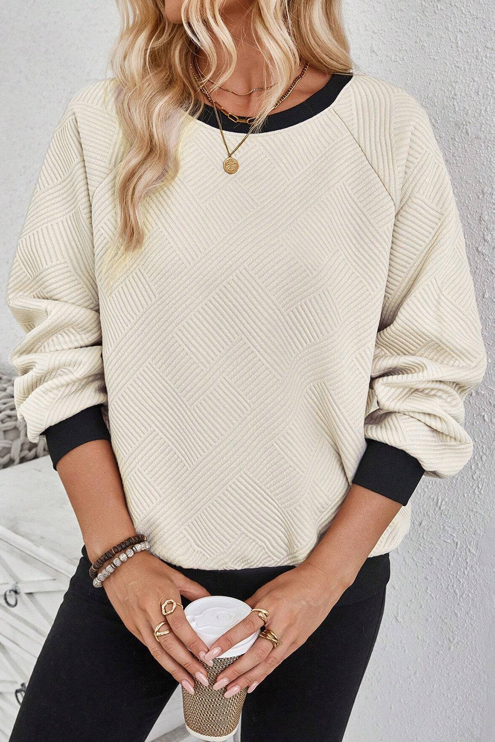 Texture Contrast Sweater