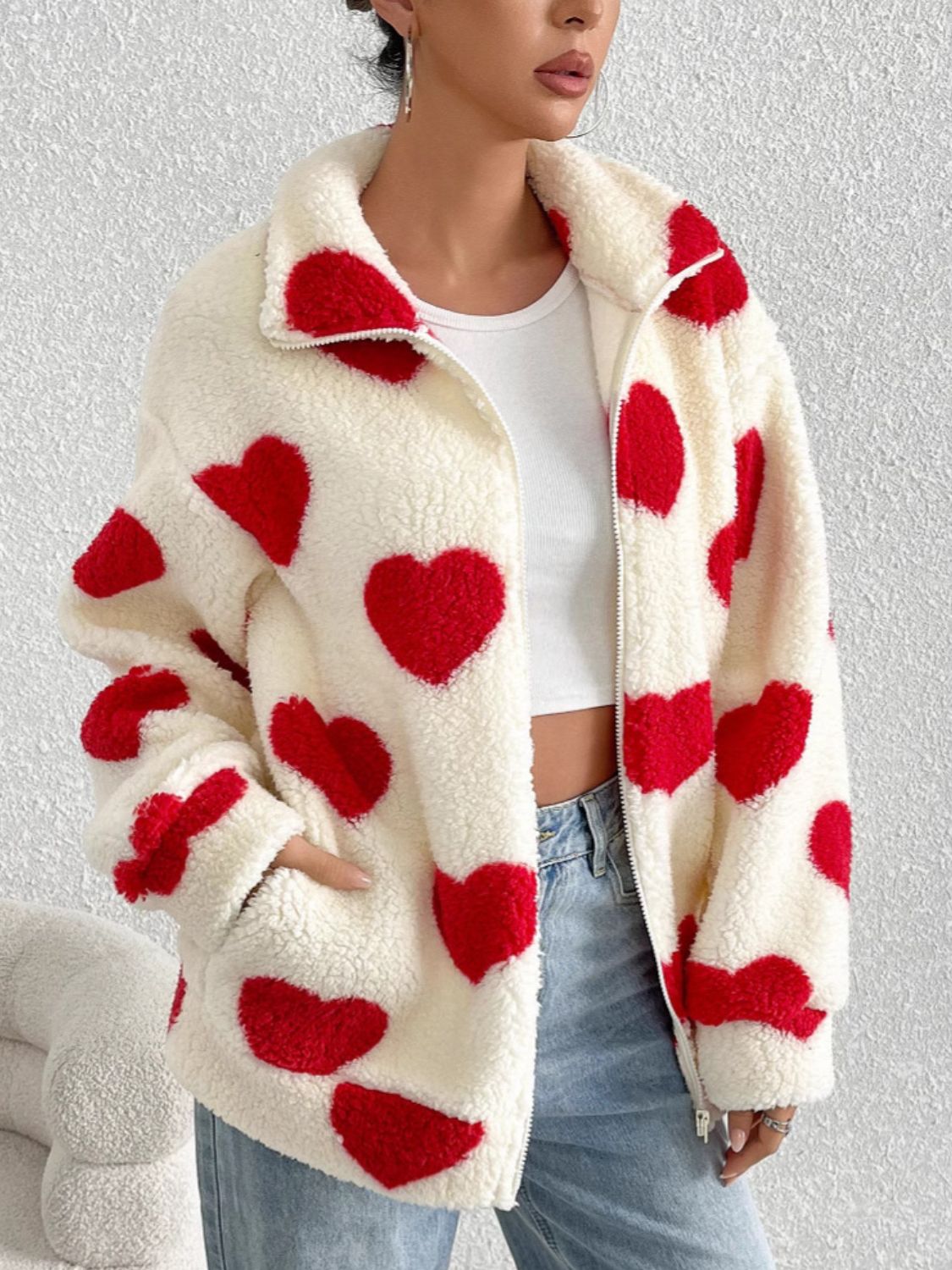 Heart Drop Shoulder Jacket