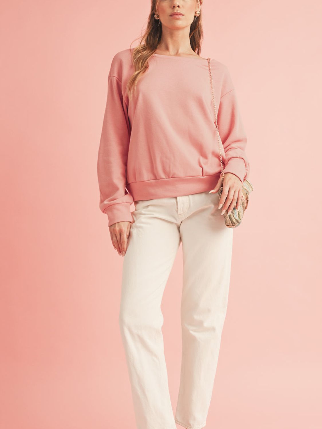 Bow Cutout Long Sleeve Sweatshirt