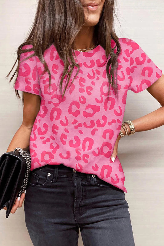 Pink Leopard Casual T-Shirt
