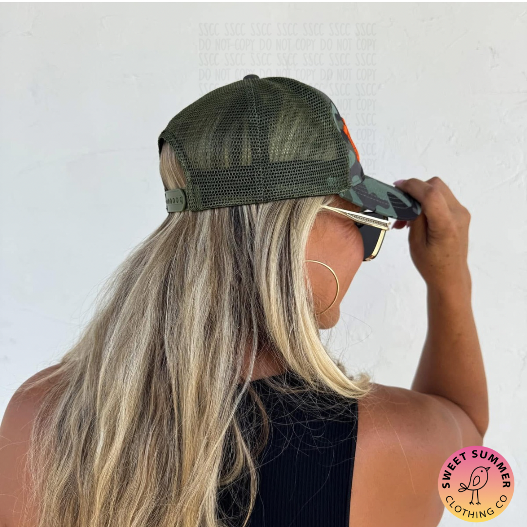 Lucky Embroidered Camo Hat