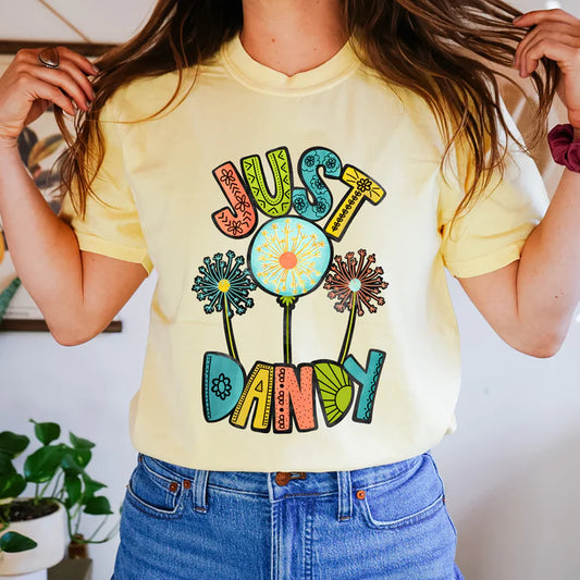 Just Dandy: Colorful Dandelion Delight Graphic Tee