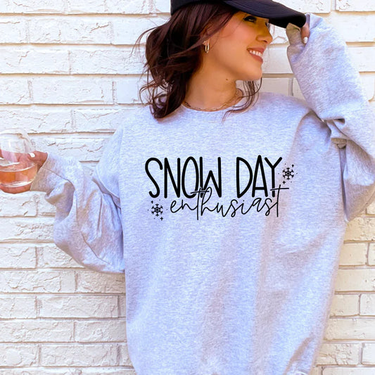 Snow Day Enthusiast Graphic Sweatshirt: Embrace Winter Vibes with Cozy Style