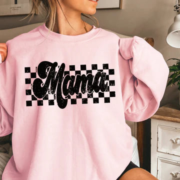Black Checkered Mama T-Shirt or Sweatshirt