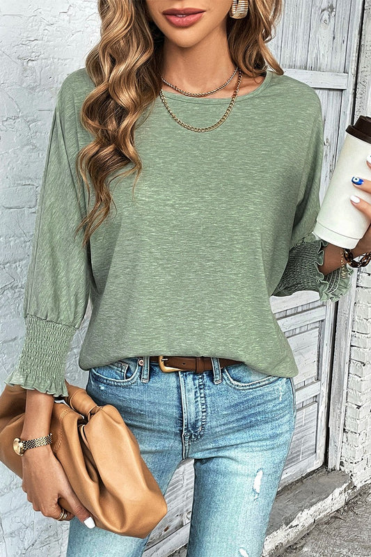 Smocked Casual Loose Top