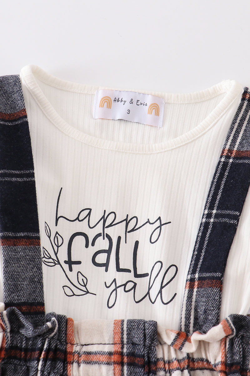 Happy Fall Y'all Plaid Skirt Set