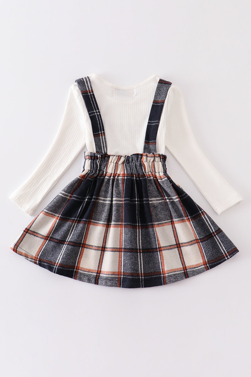 Happy Fall Y'all Plaid Skirt Set