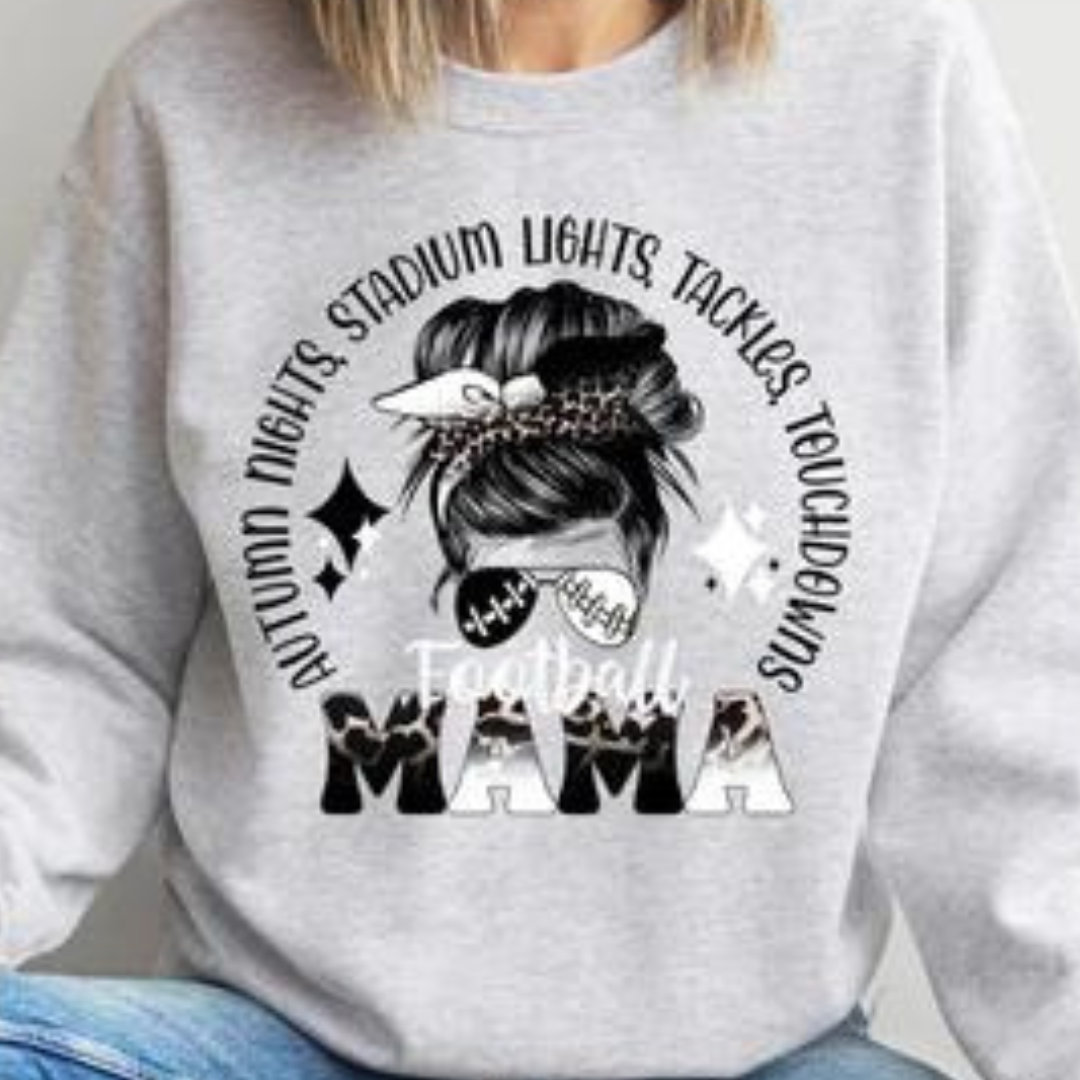 Football Mama Graphic Shirt- Autumn Nights, Stadium Lights, Tackles, Touchdowns