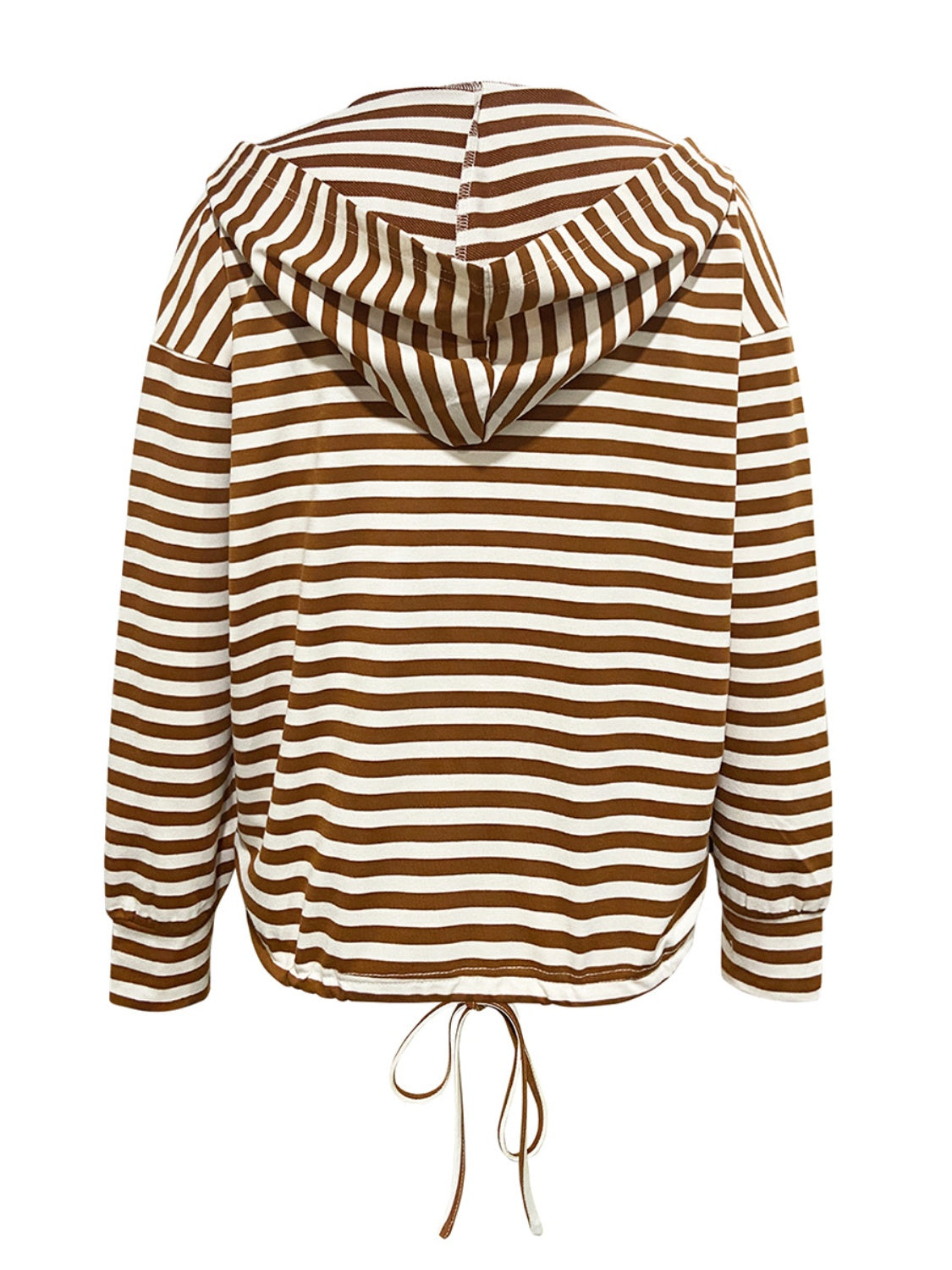 Drawstring Striped Hoodie