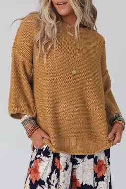 Slouchy Textured Knit Sweater
