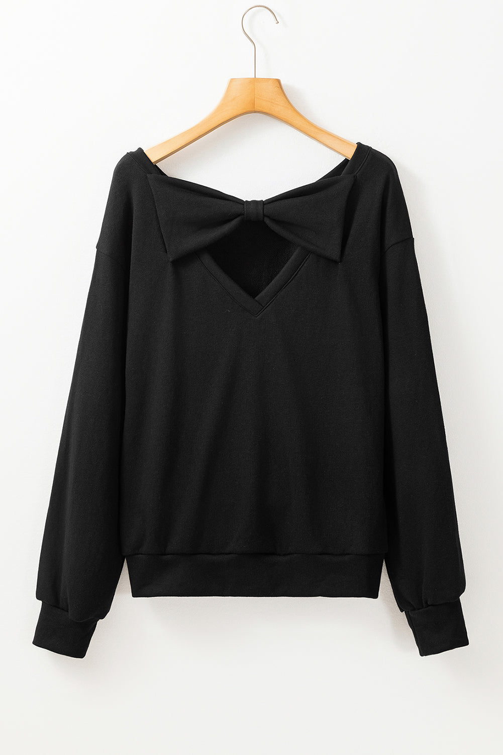 Bow Cutout Long Sleeve Sweatshirt