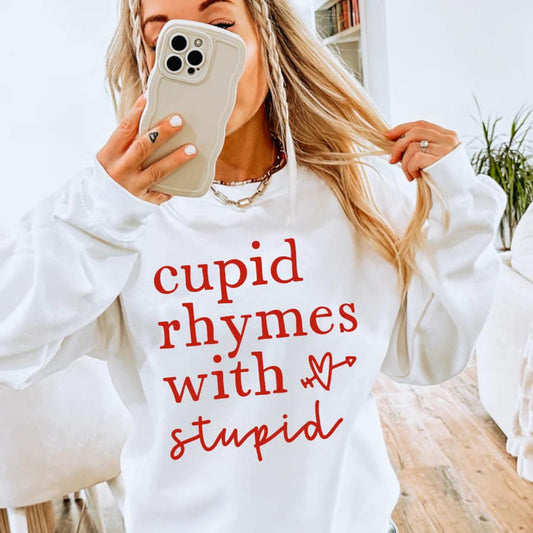 Cupid Rhymes with Stupid Graphic Tee – A Playful Twist on Love