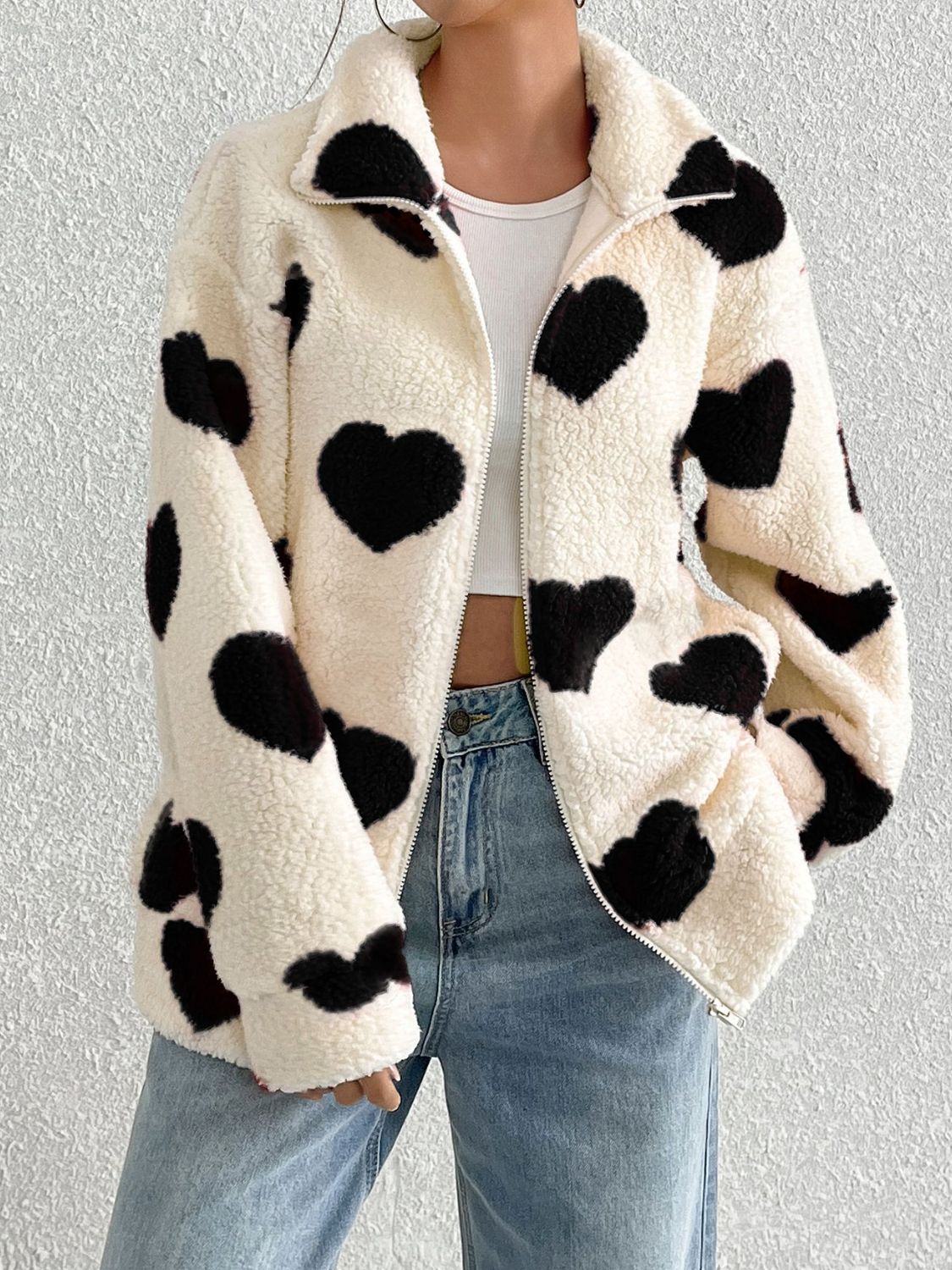 Heart Drop Shoulder Jacket