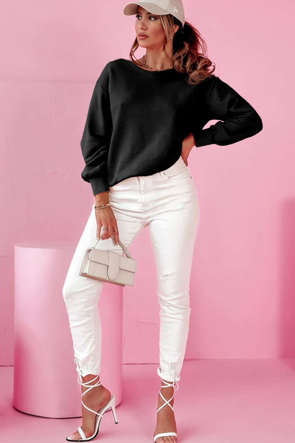 Bow Cutout Long Sleeve Sweatshirt