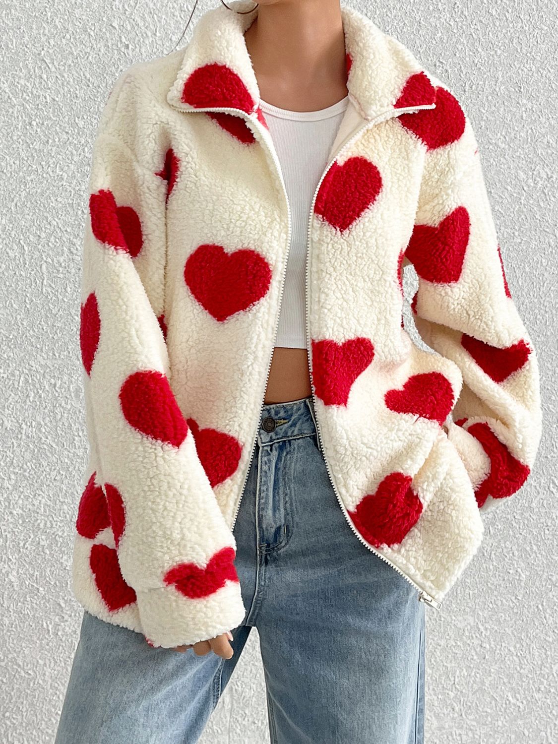 Heart Drop Shoulder Jacket