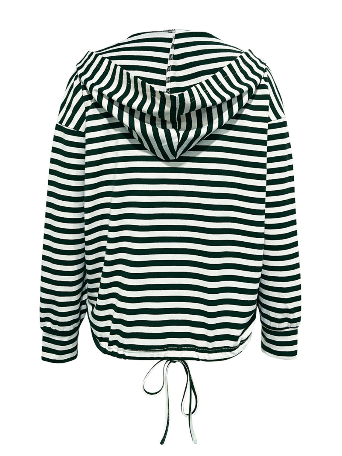 Drawstring Striped Hoodie