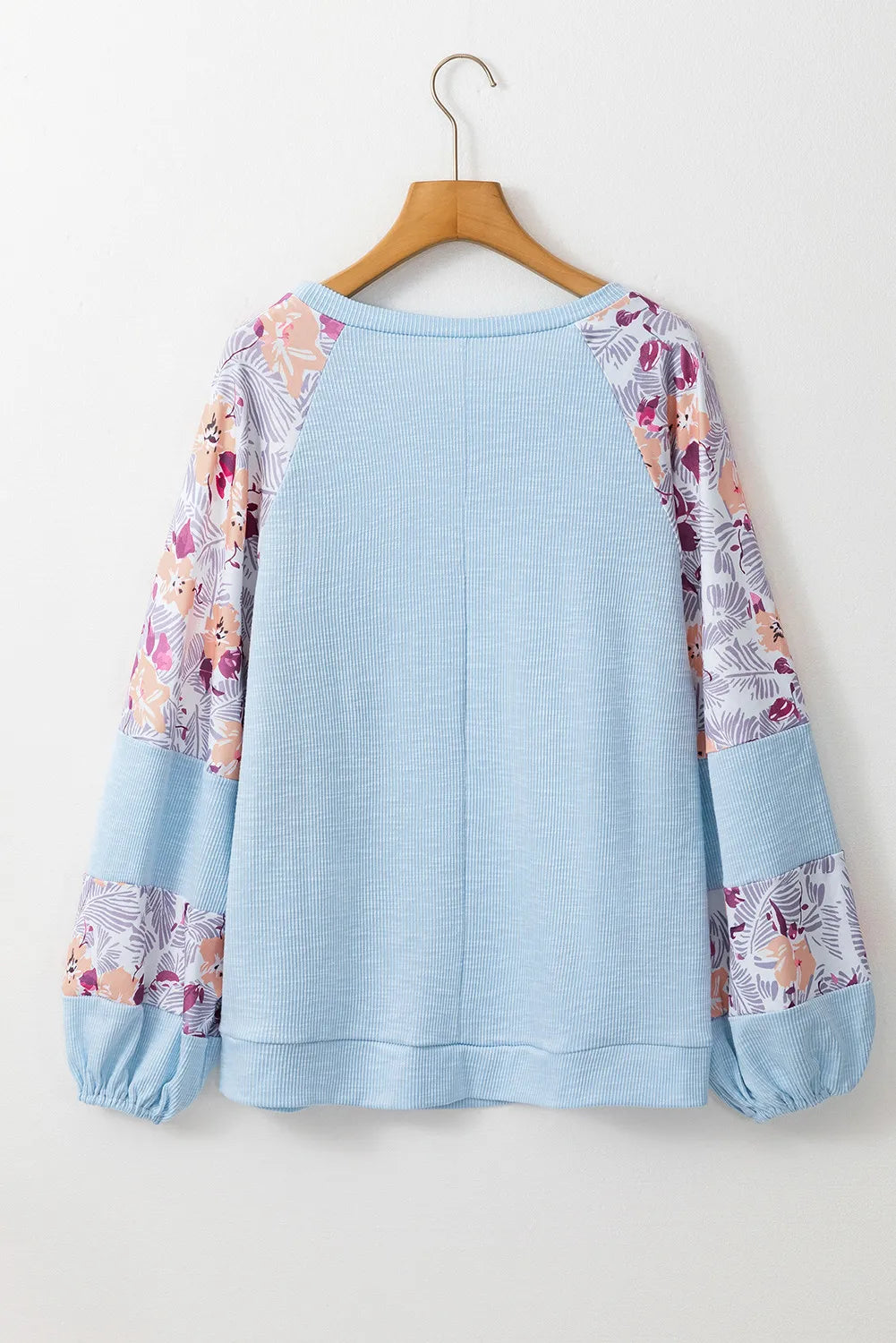 Printed Balloon Sleeve Blouse