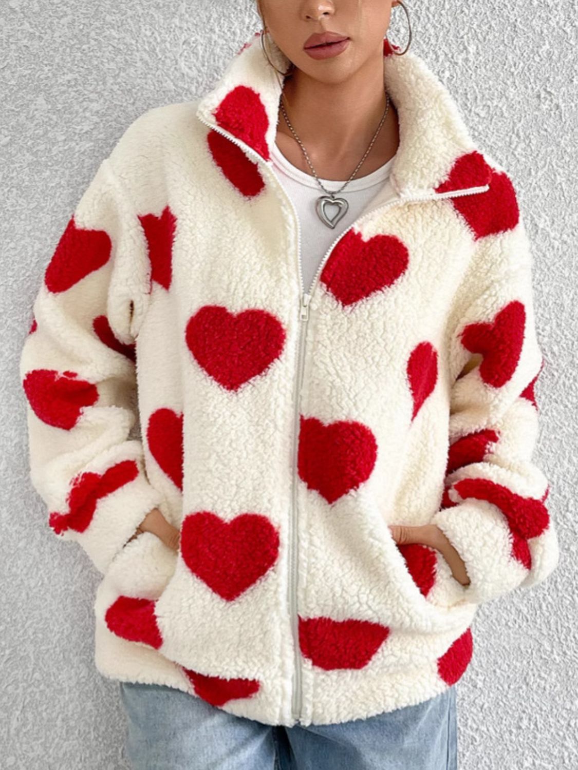 Heart Drop Shoulder Jacket