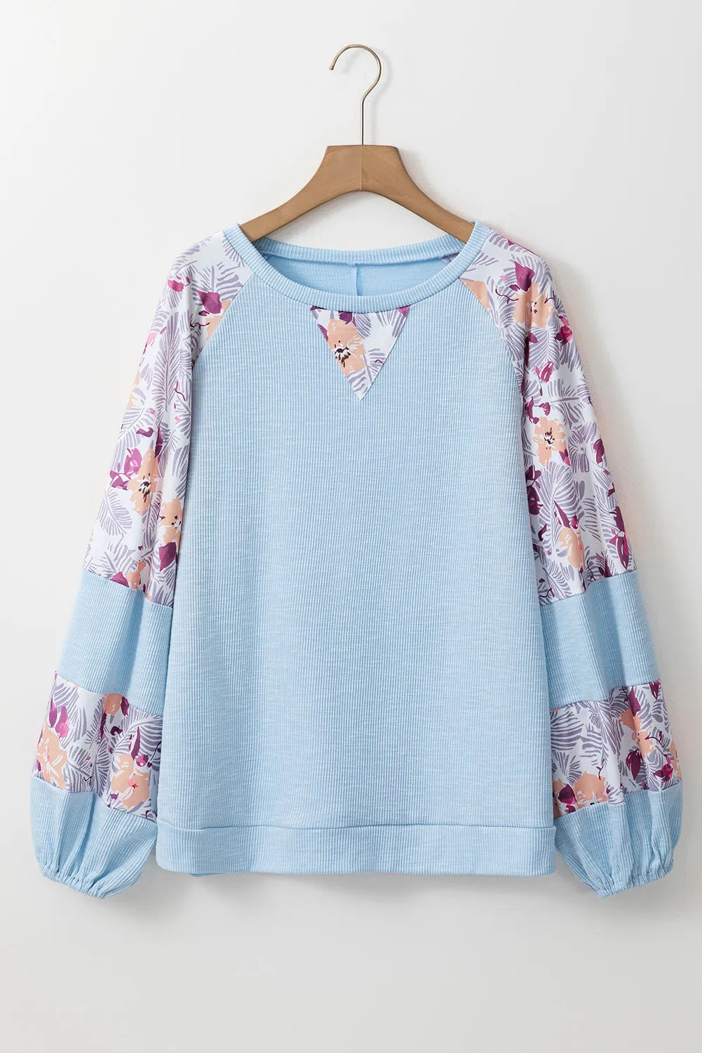 Printed Balloon Sleeve Blouse