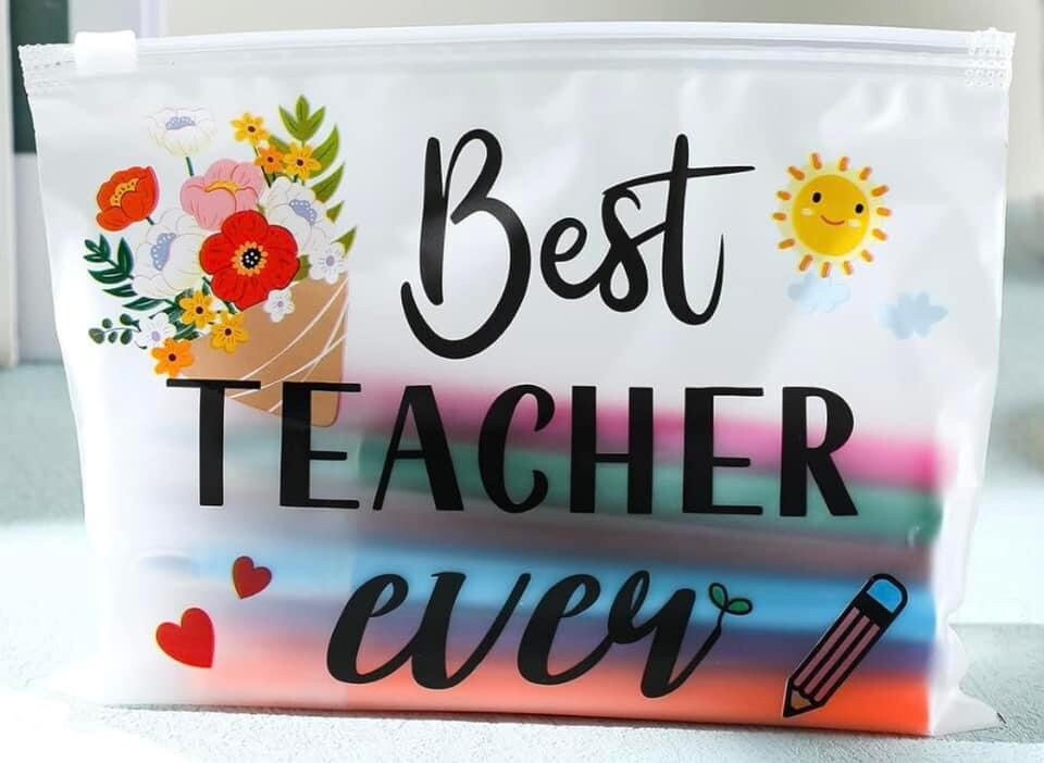 Teacher Gift Bag, Reusable Waterproof Gift pouch, Gift Card Holder, Teacher Pencil Case