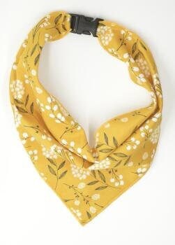 Floral Pet Bandana, Dog Bandana, Pet Scarf, Mustard Floral Dog Bandana