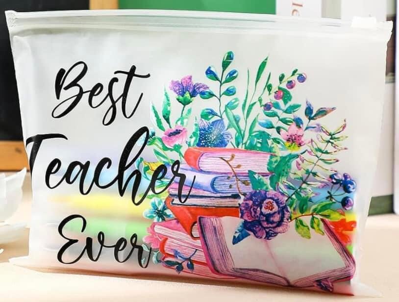 Teacher Gift Bag, Reusable Waterproof Gift pouch, Gift Card Holder, Teacher Pencil Case